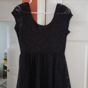 Black dress that can be worn with leggings as a to